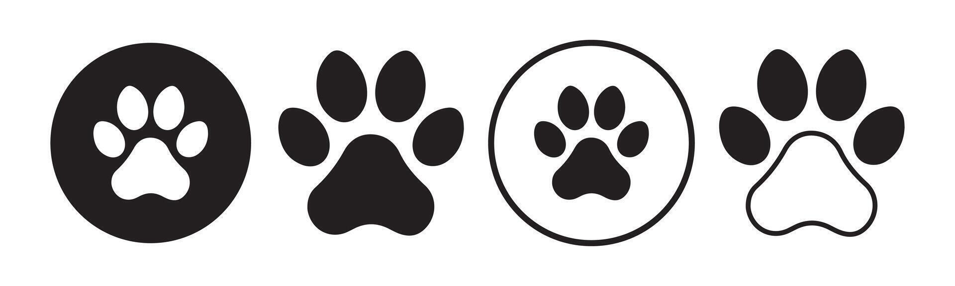 cat paw print illustration eps 10 vector