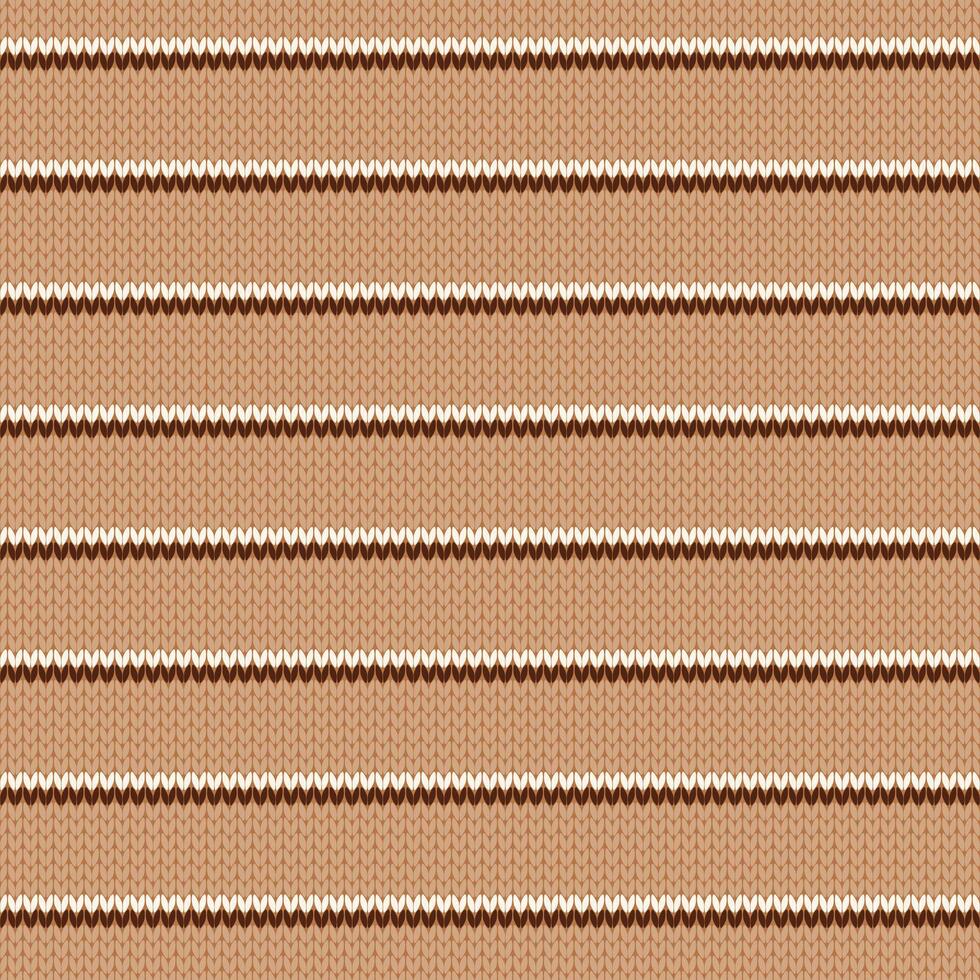 Knitted seamless pattern with strips. Norwegian style sweater. Wool texture, illustration. Traditional winter holiday beige background. vector