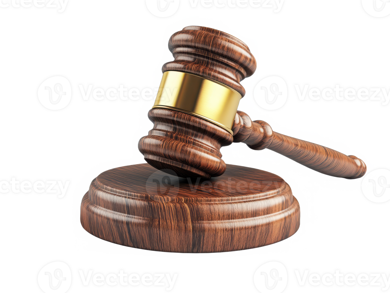 Judge's Wooden Gavel Symbolizing Authority and Justice png