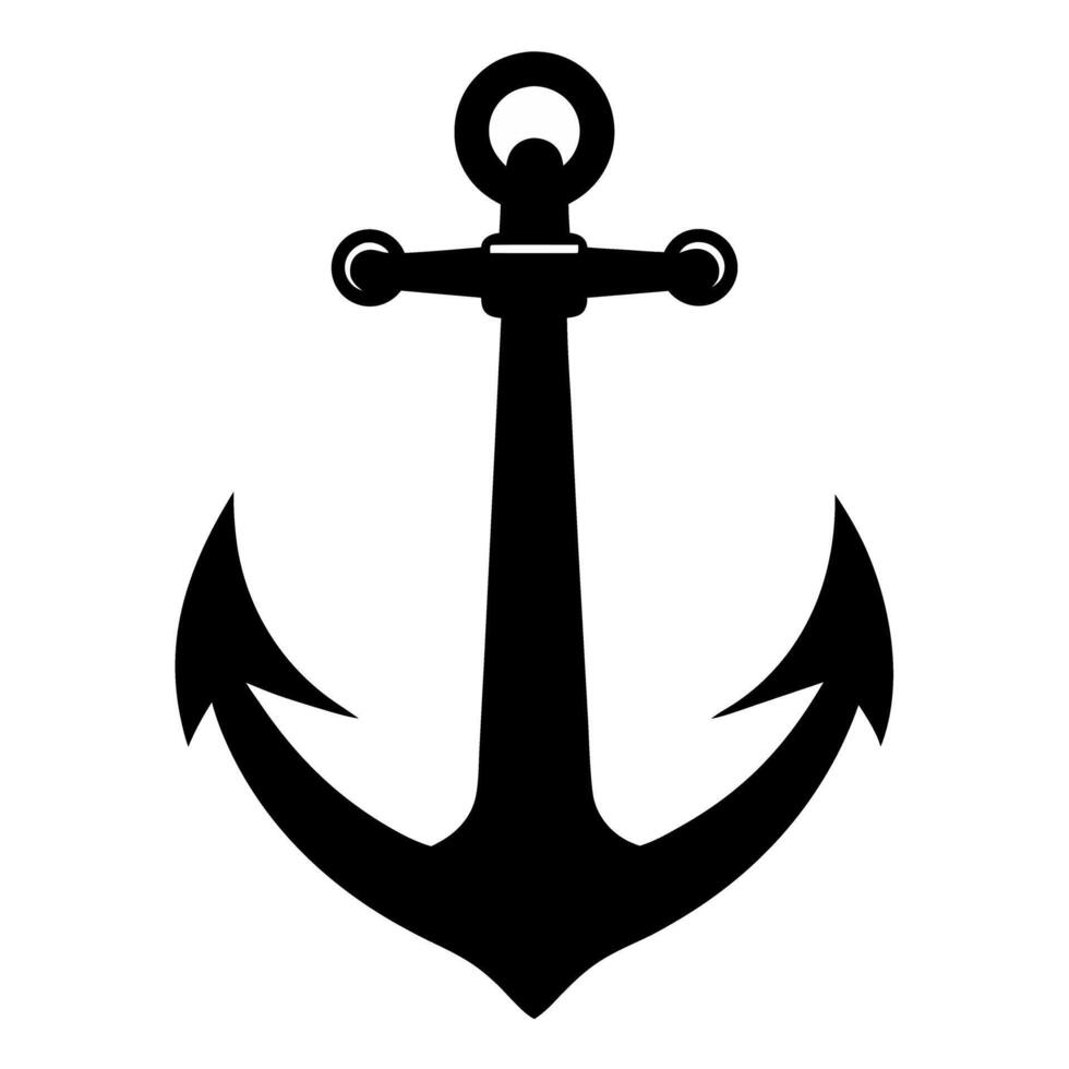 A black anchor with a white background vector