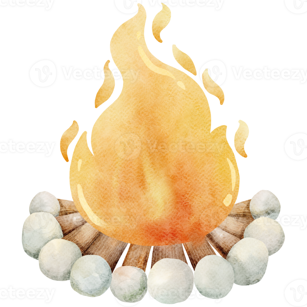 Watercolor Campfire Clipart png
