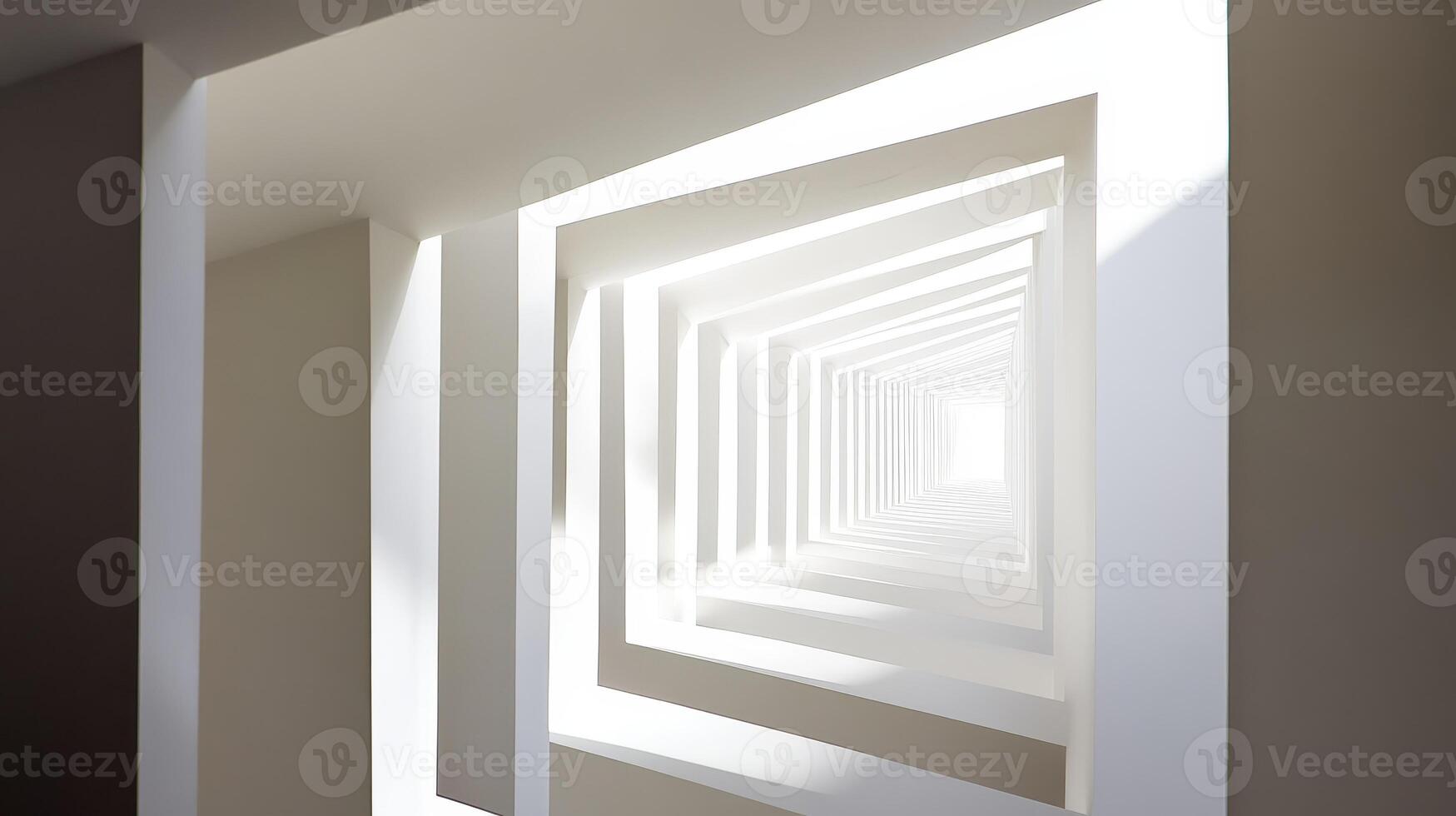 Abstract White Architectural Structure Leading to Light photo
