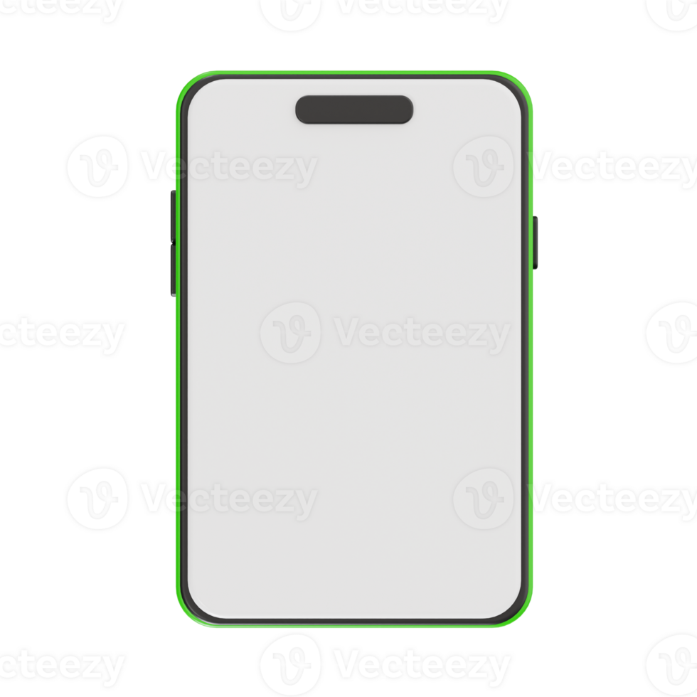 3D Mobile Phone with Blank Screen png