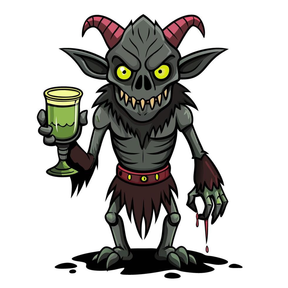 A ish creature with horns vector