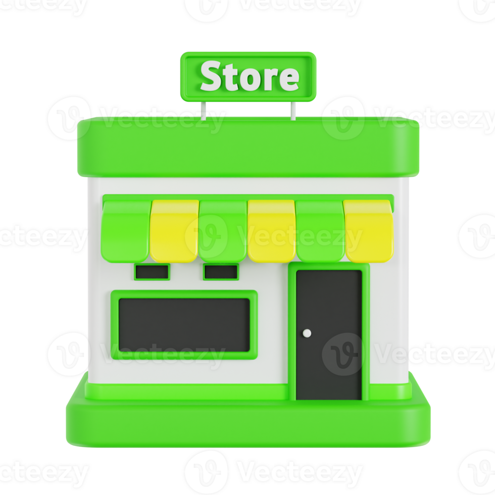 Miniature Storefront with Yellow and Green Canopy png