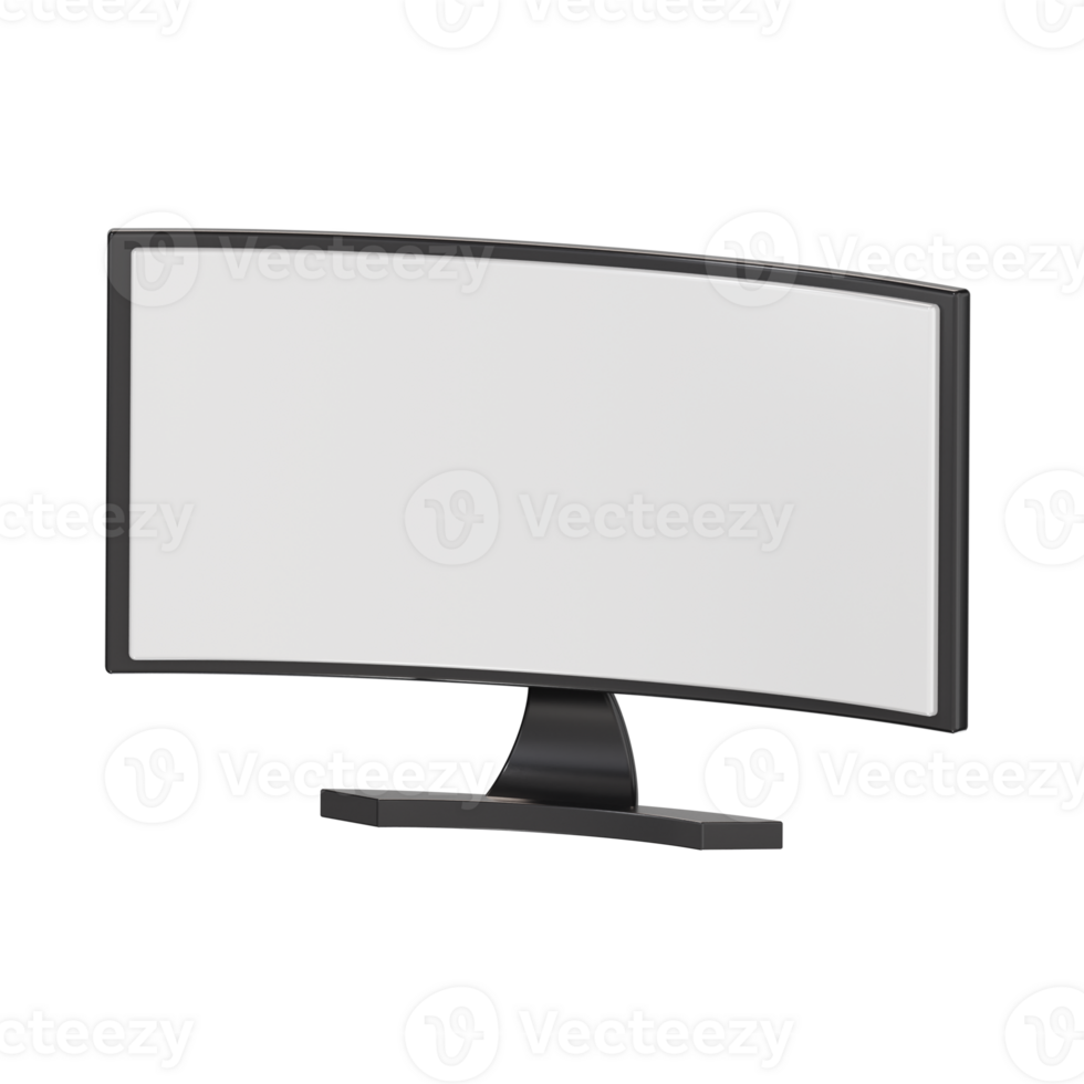 Curved Screen Monitor with Minimalistic Design png