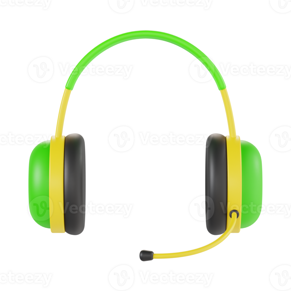 Stylish Gaming Headset in Green and Yellow png