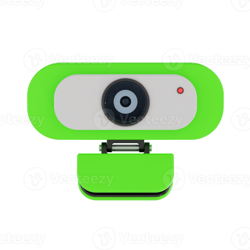 Green 3D Webcam with Lens and Cover png