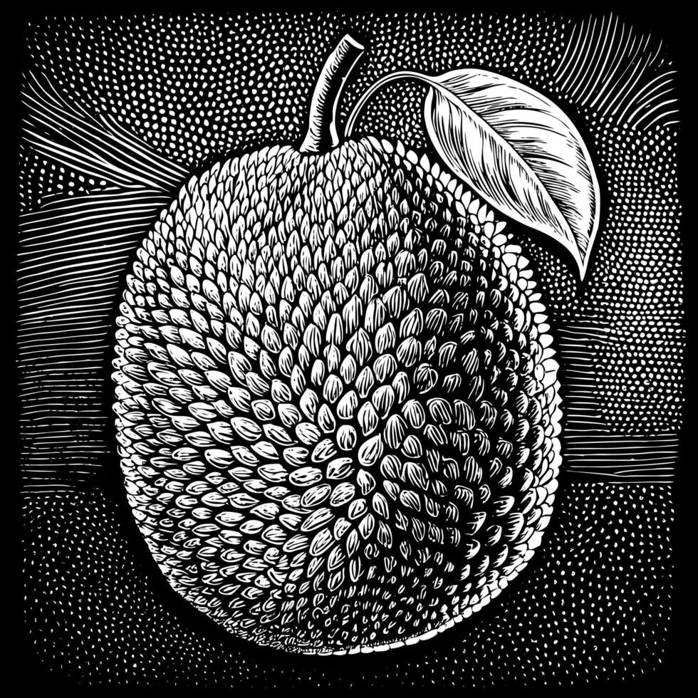 A drawing of a fruit with a leaf on top vector