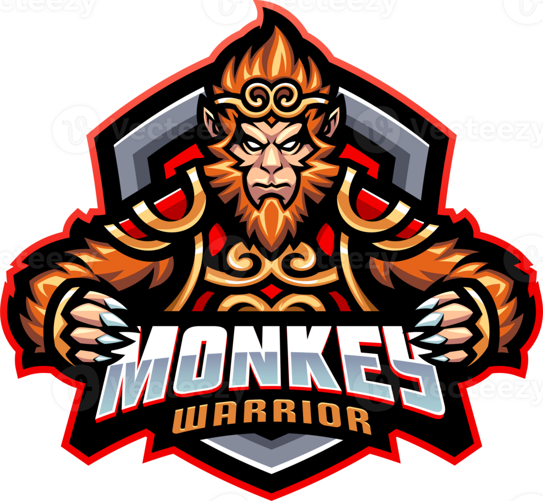 Monkey warrior esport mascot png