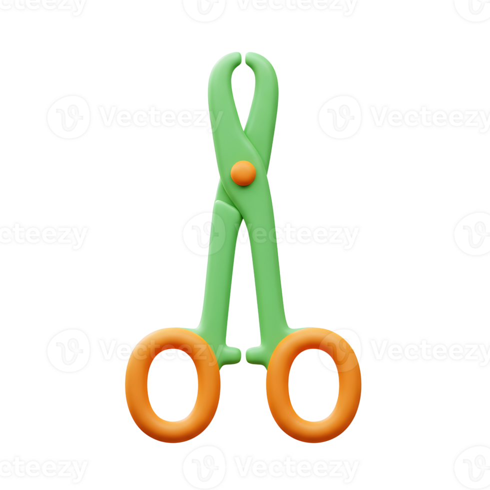 Green Orange Toy Pliers Playful Design 3D Render png
