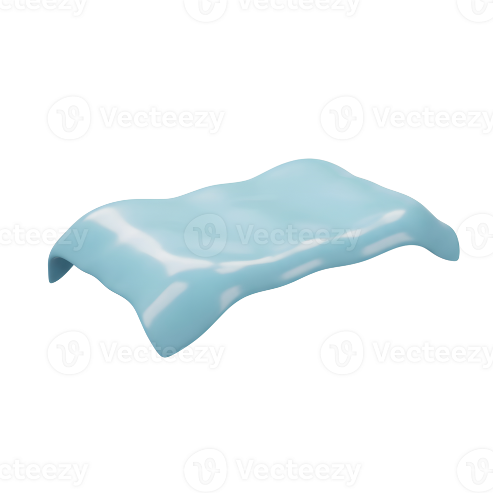 Abstract Blue Fabric Drape Soft Wave Design Element png