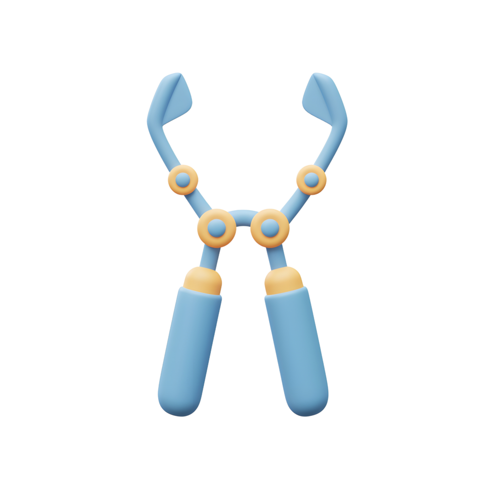 Blue Hand Grip Exerciser 3D Render Pastel Colors Fitness Tool png
