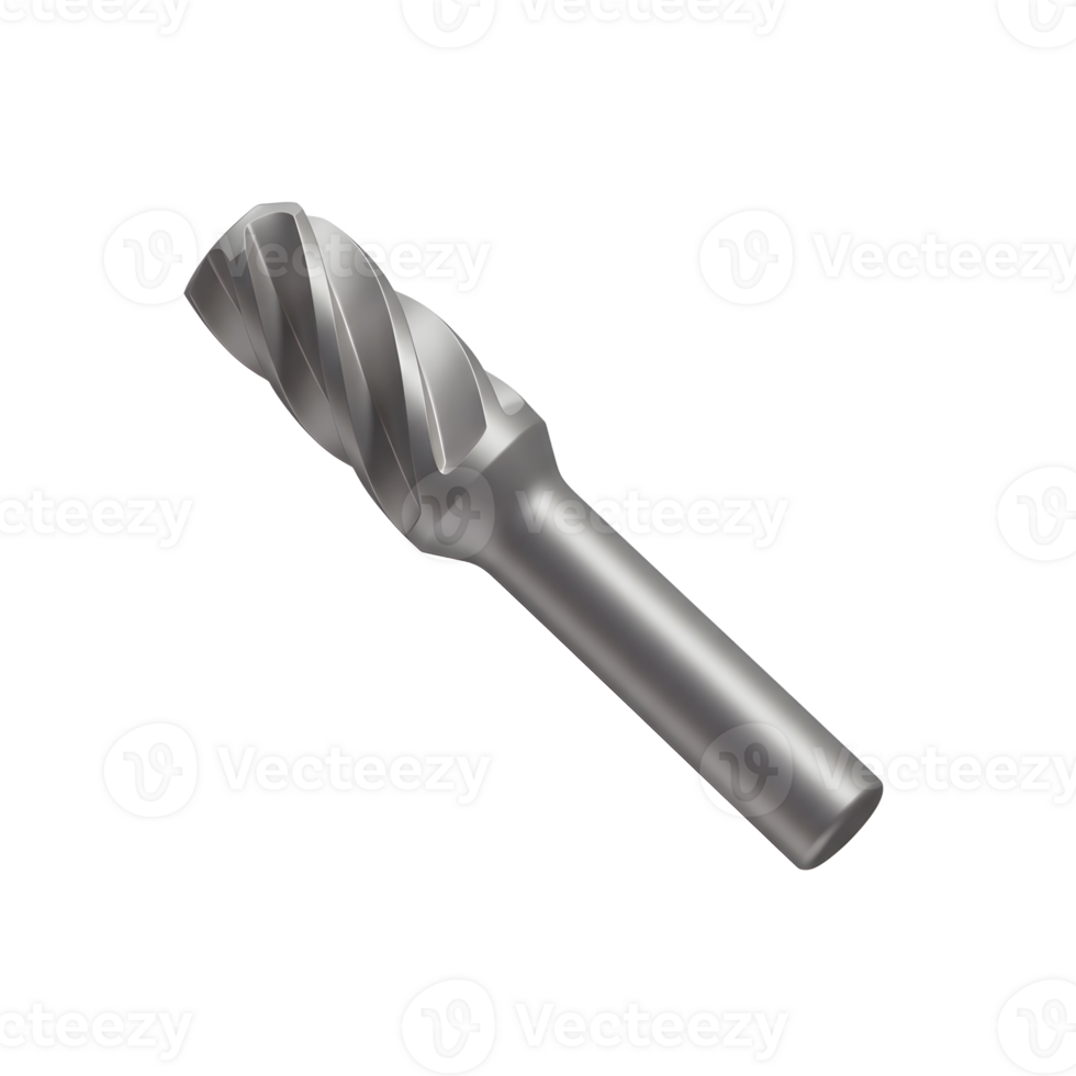 Metal Rotary Cutting Tool Detailed Design Gray Shank png