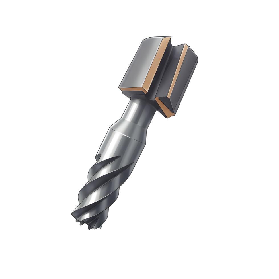 Metal Drill Bit Detailed Illustration Precise Cutting Tool Design png