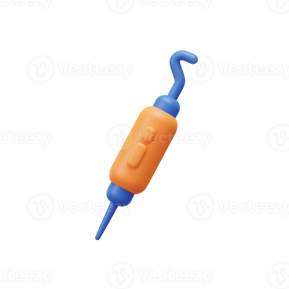 Orange Blue 3D Rendered Hooked Tool Simple Design png