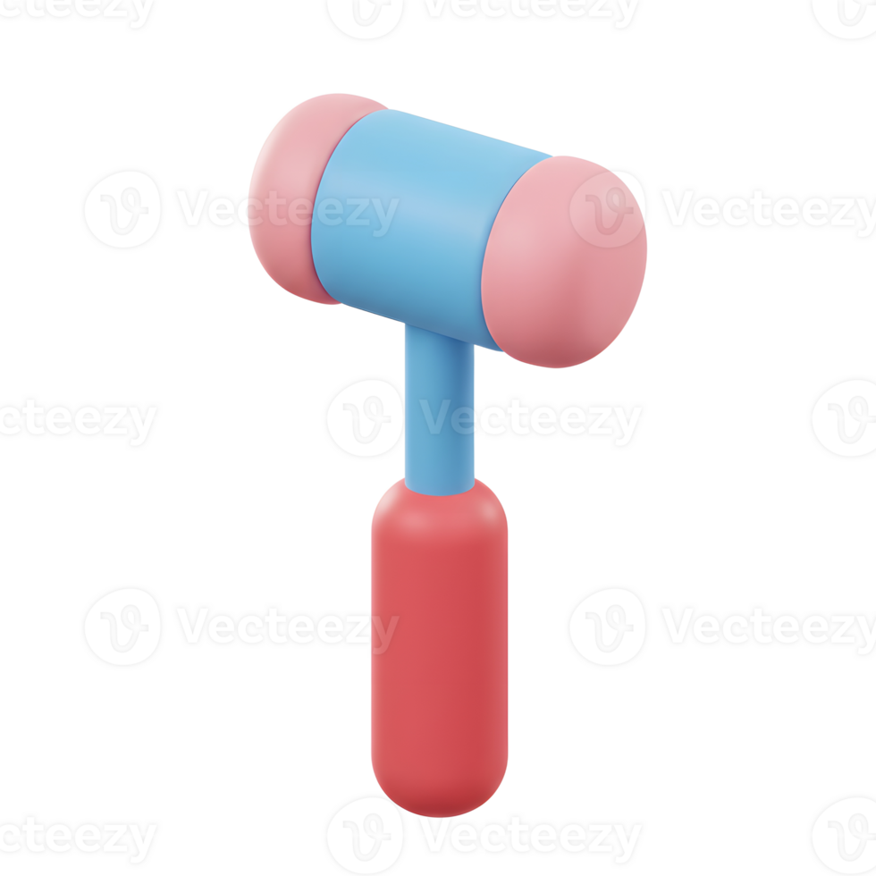 Pastel Pink Blue Hammer 3D Render Simple Design png