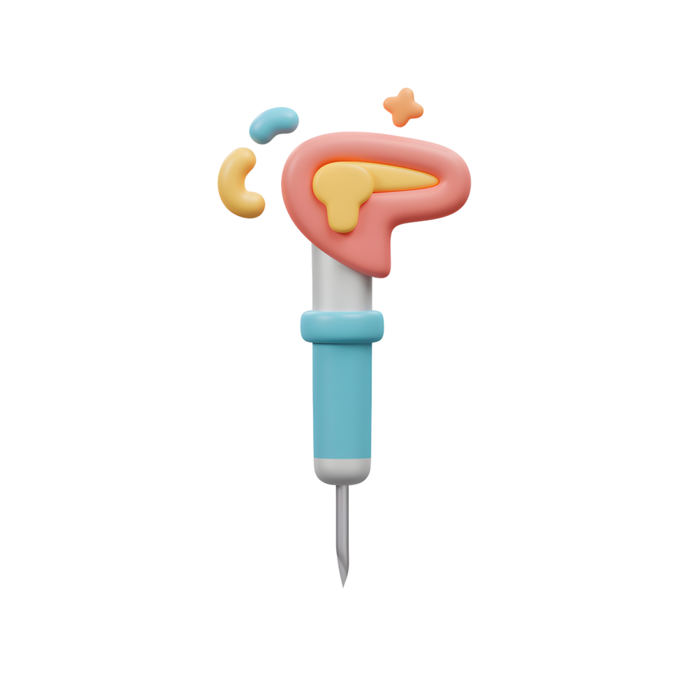 Pastel Pancreas 3D Render Medical Icon Design Illustration png