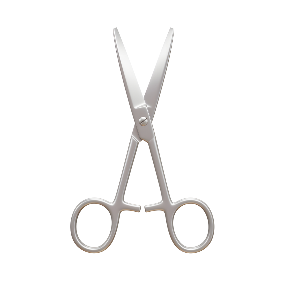 Metallic Surgical Scissors Isolated White Background Simple Design png