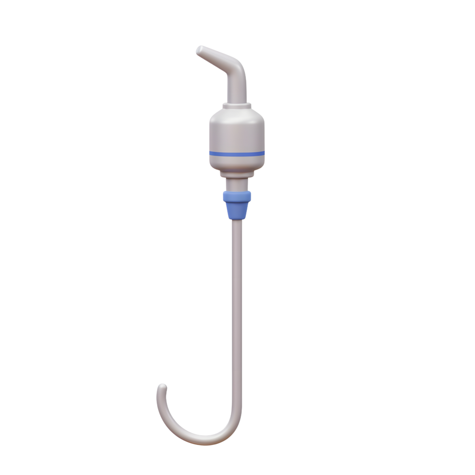 Medical J Hook Infusion Set Gray Blue 3D Render png
