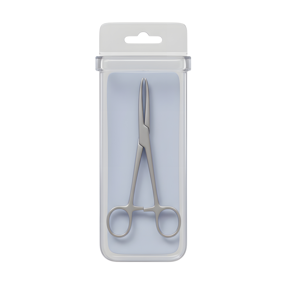 Sterile Surgical Forceps Packaged in Clear Plastic png