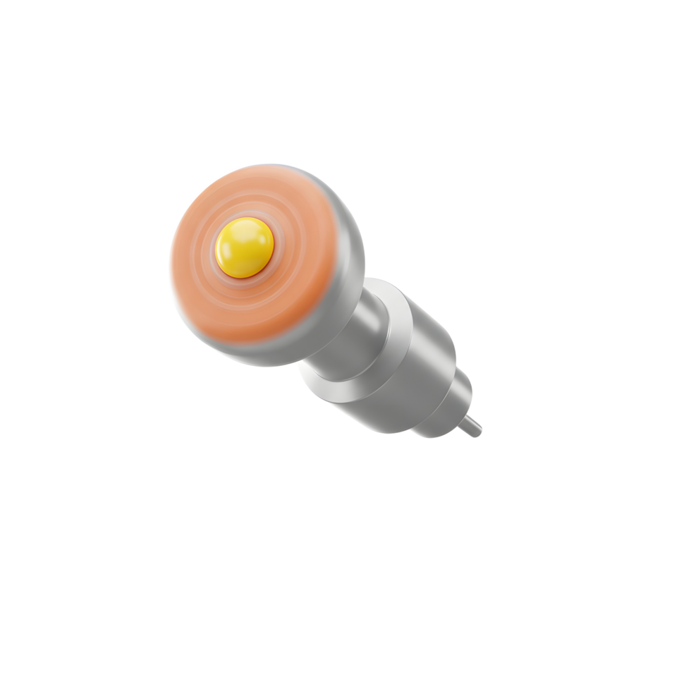 Rotating Metal Device Orange Disc Yellow Center Modern Design png