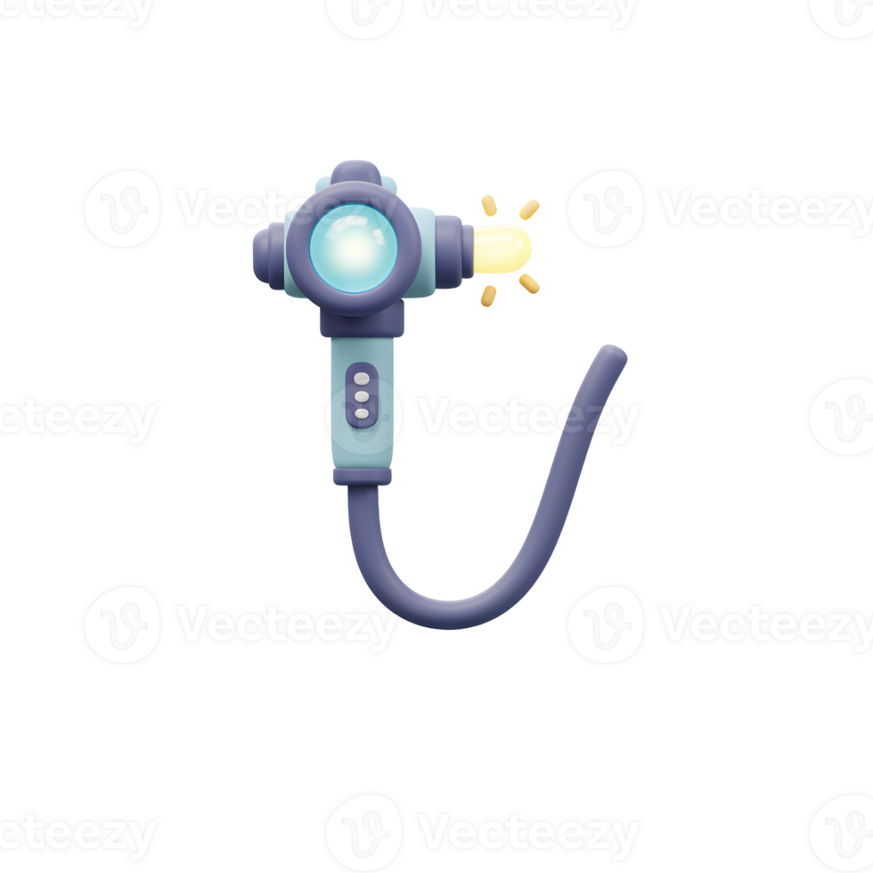 Cute 3D Rendered Blue Hair Dryer Light Beam Design png
