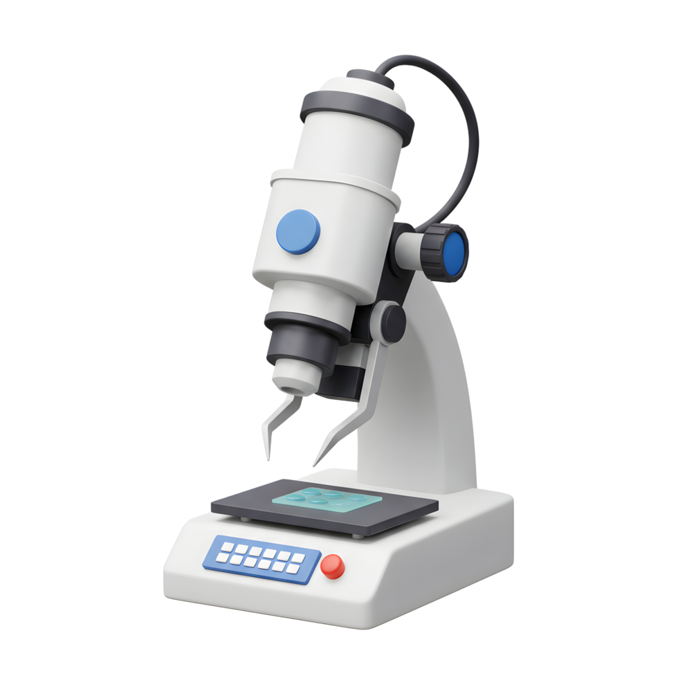 Modern Digital Microscope Sample Analysis Clean Design png