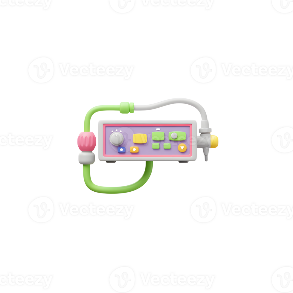 Pastel Medical Device 3D Render Colorful Control Panel png