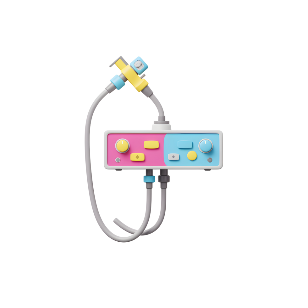 Retro Medical Device Colorful Control Panel Tubes Design png
