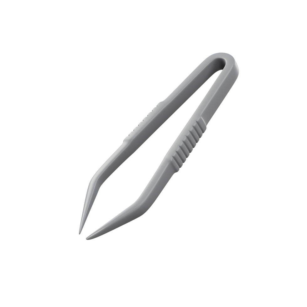Grey Plastic Tweezers Detailed Closeup Studio Shot png