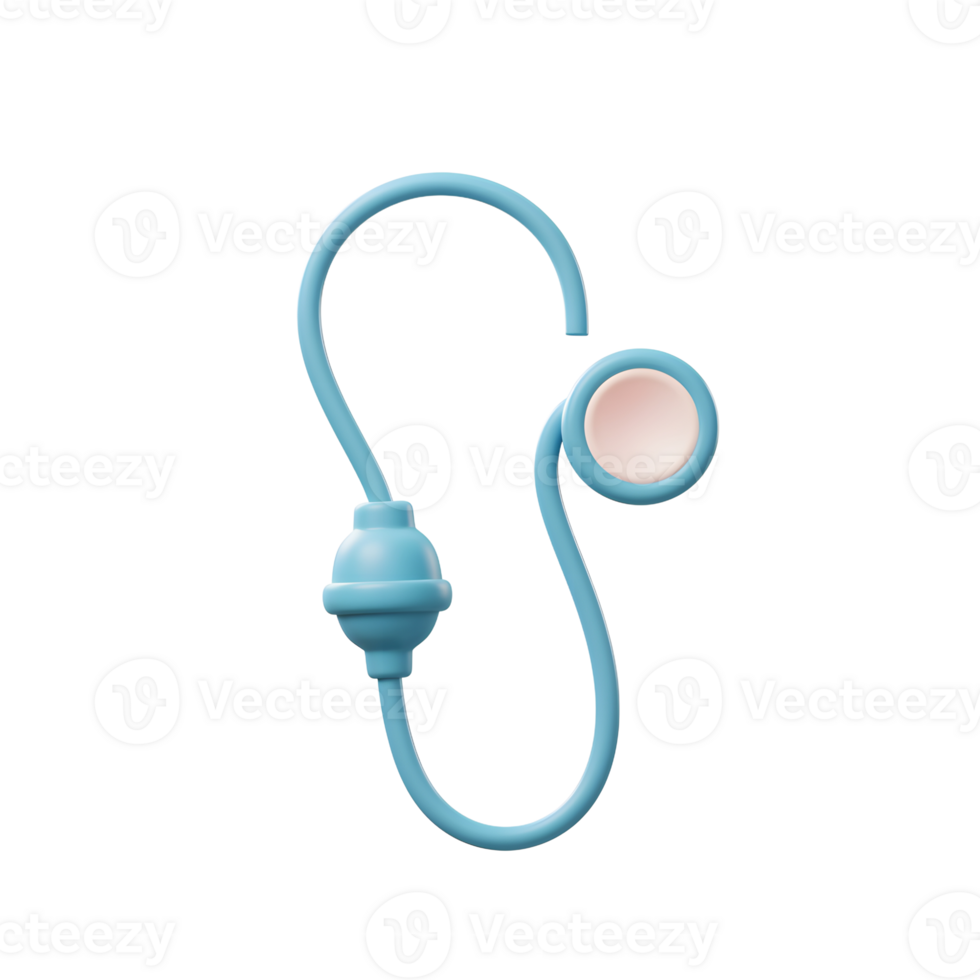 Blue 3D Rendered Earring Design Simple Modern Style png