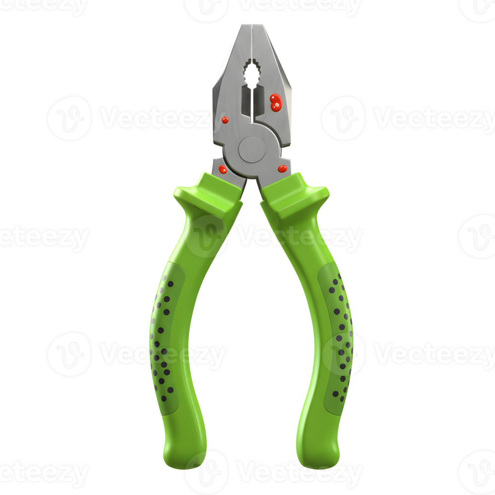 Green Handled Metal Pliers Isolated White Background Tool Image png