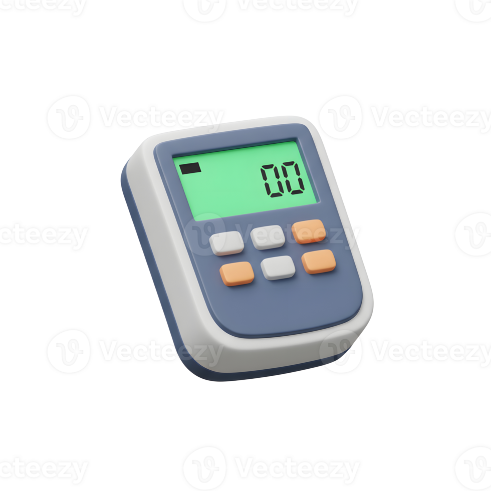 Digital Timer Device Modern Gadget Green Display Buttons png