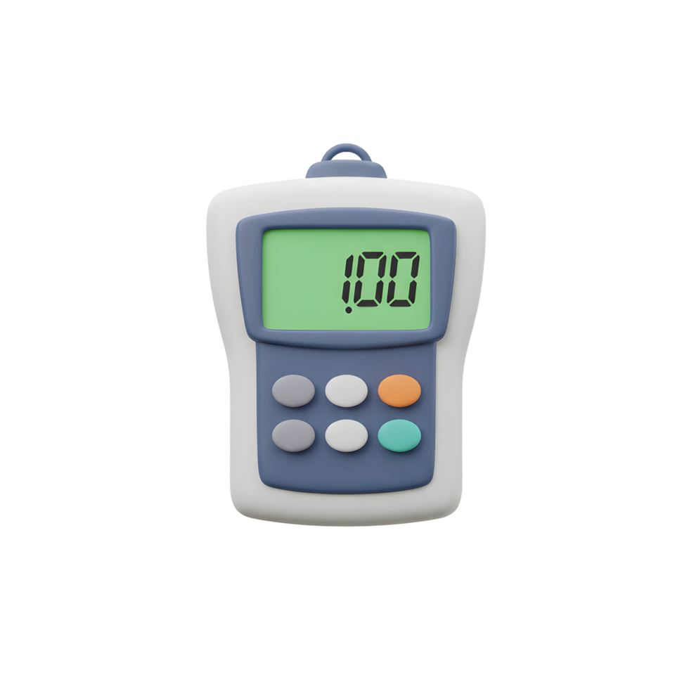 Digital Handheld Meter Device Colorful Buttons Green Display Screen png