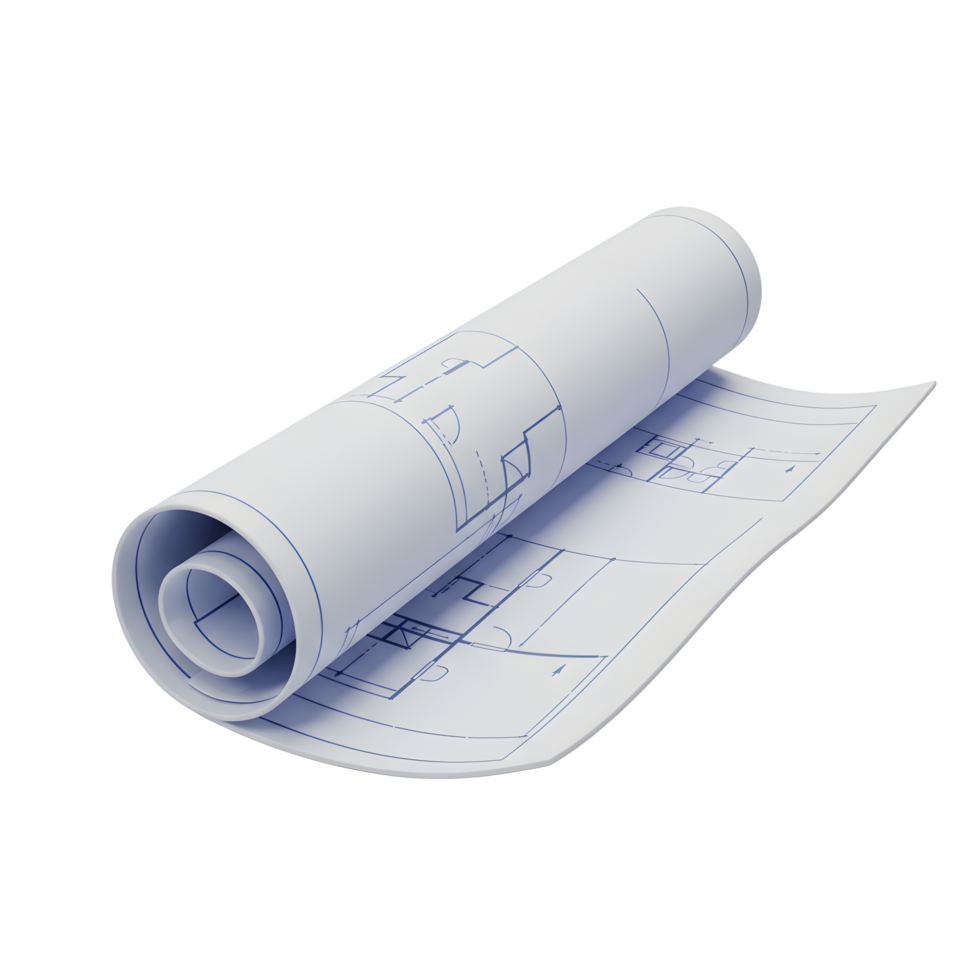 Blueprint Roll House Architectural Design Plans Detailed Drawings png