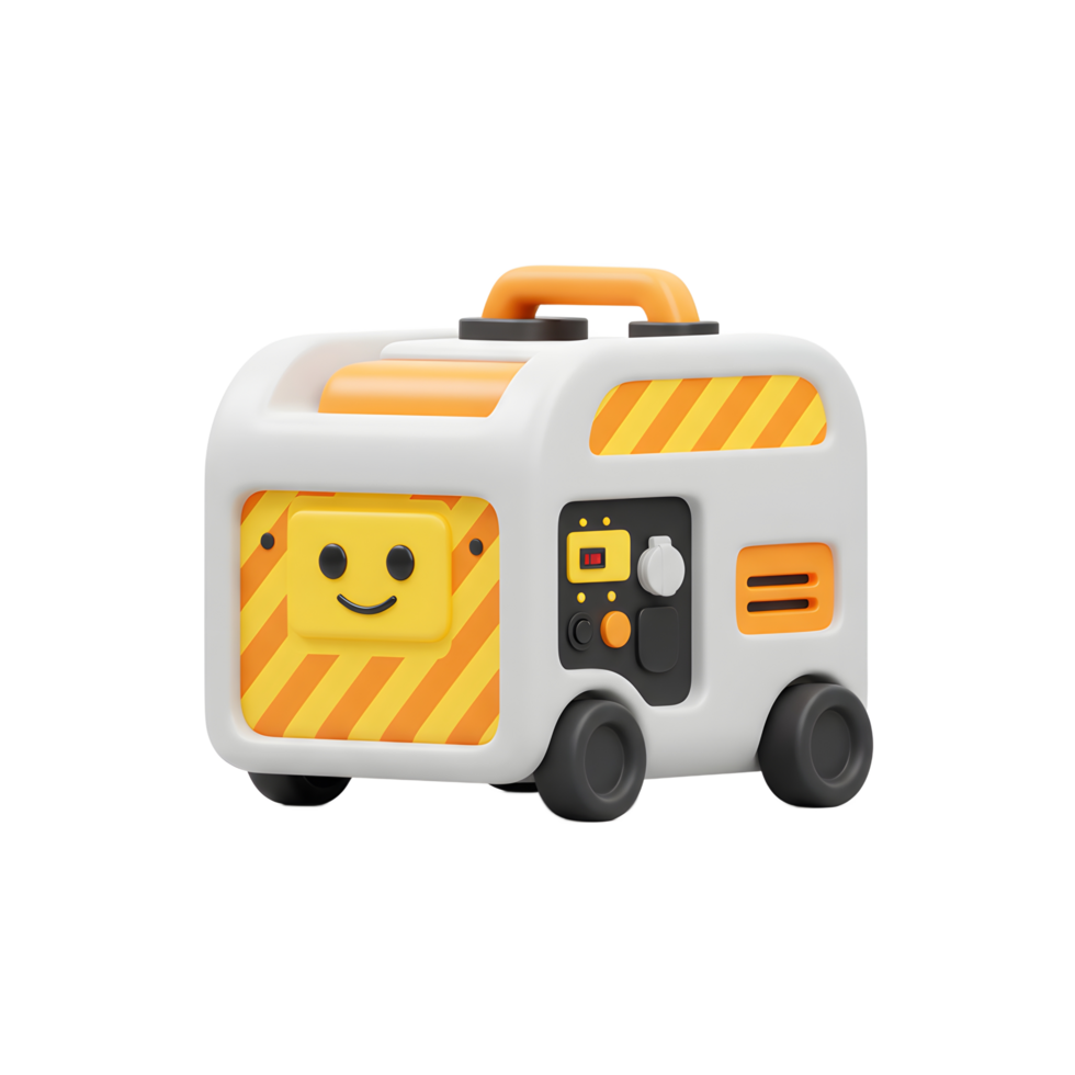 Happy Cartoon Generator Portable Power Station with Elegant Design png