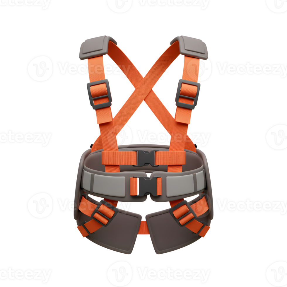 Safety Harness Gray Orange Straps Protective Gear Equipment png