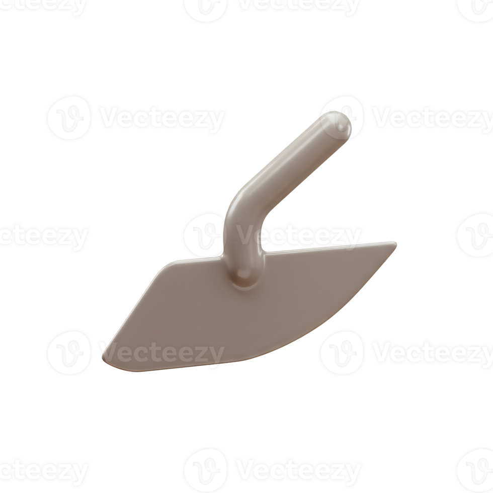 Neutral Colored Trowel 3D Render Isolated Background png