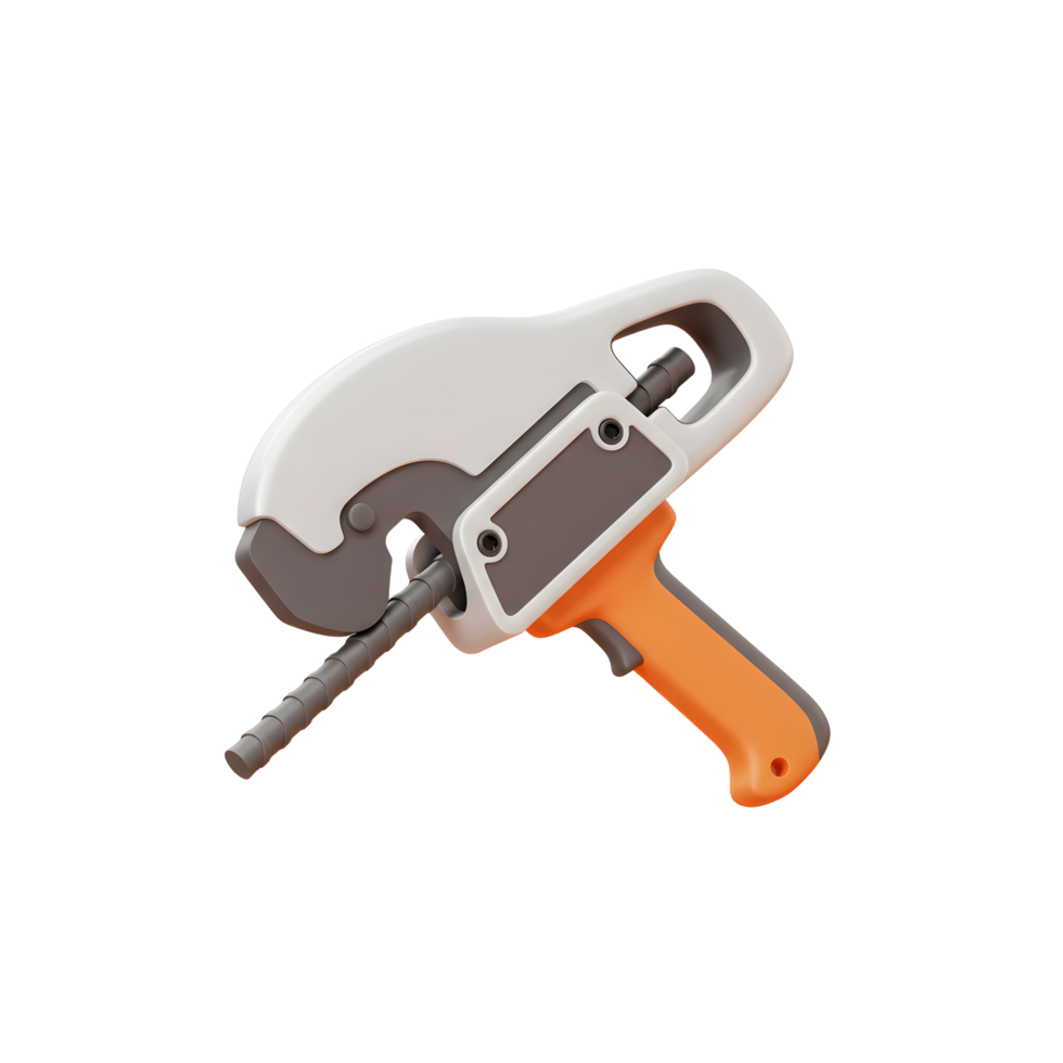 Modern Rebar Cutter Tool Grey White Orange Design png
