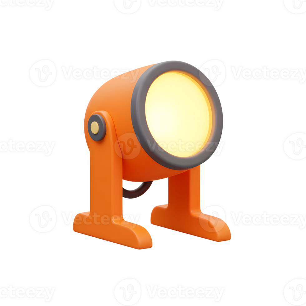 Orange Cartoon Spotlight Warm Light 3D Model Render png