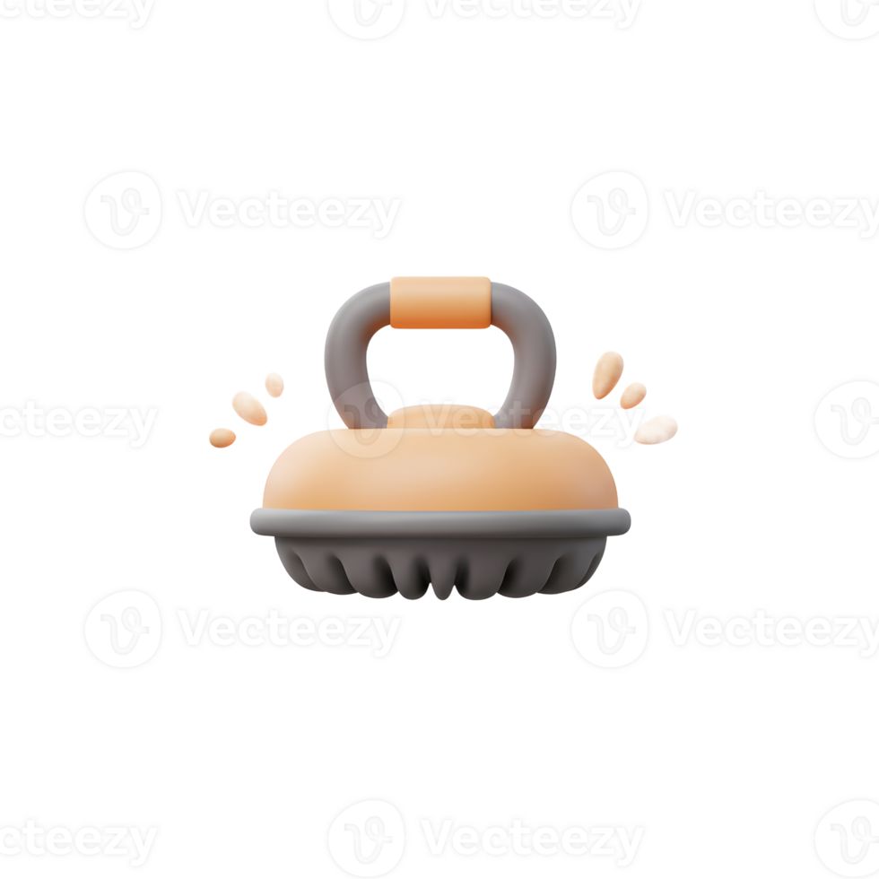 Cute Orange Kettlebell 3D Render Playful Style png