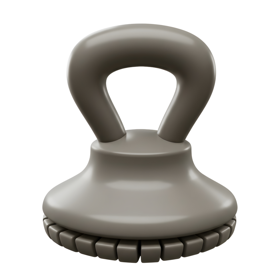 Gray Kettlebell Shaped Object with Rounded Base and Blocky Bottom png