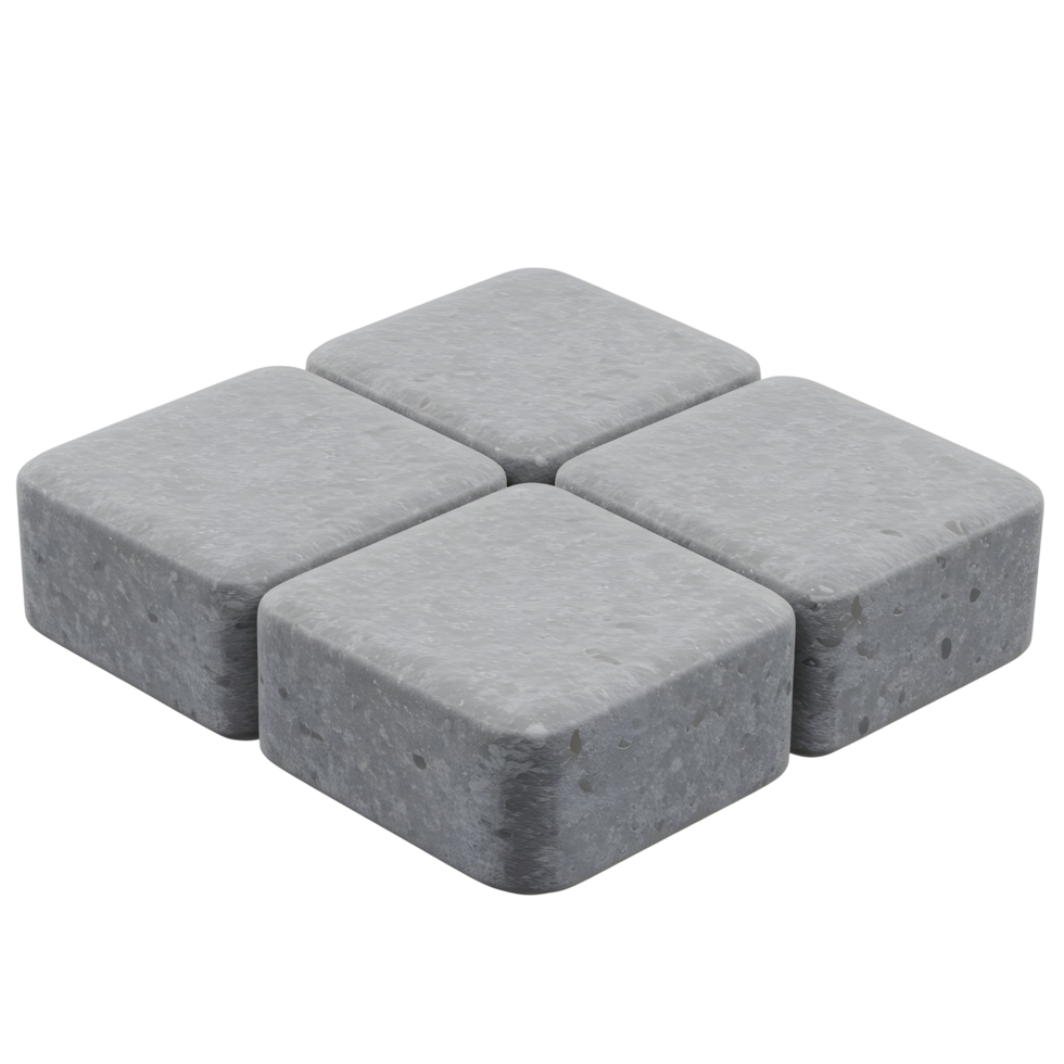 Grey Concrete Square Paving Stones Simple Design Closeup View png