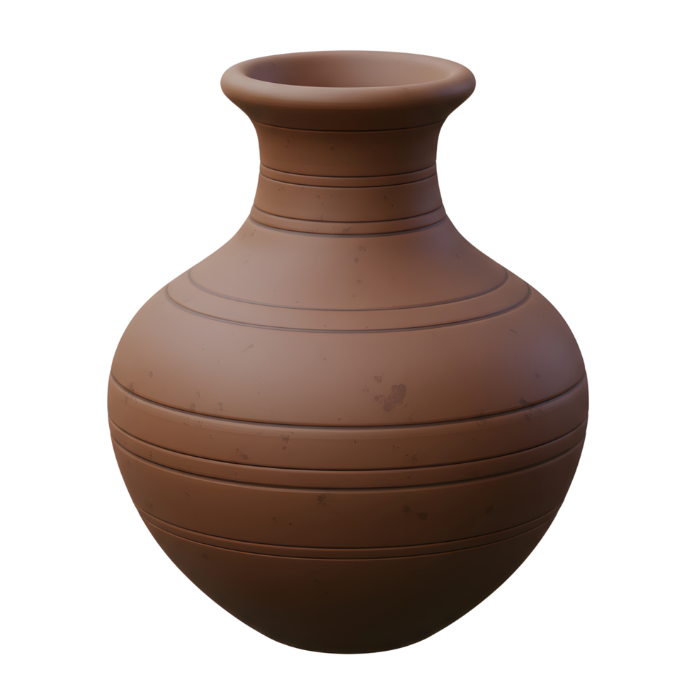 Terracotta Vase Rustic Design Brown Clay Pottery Container png