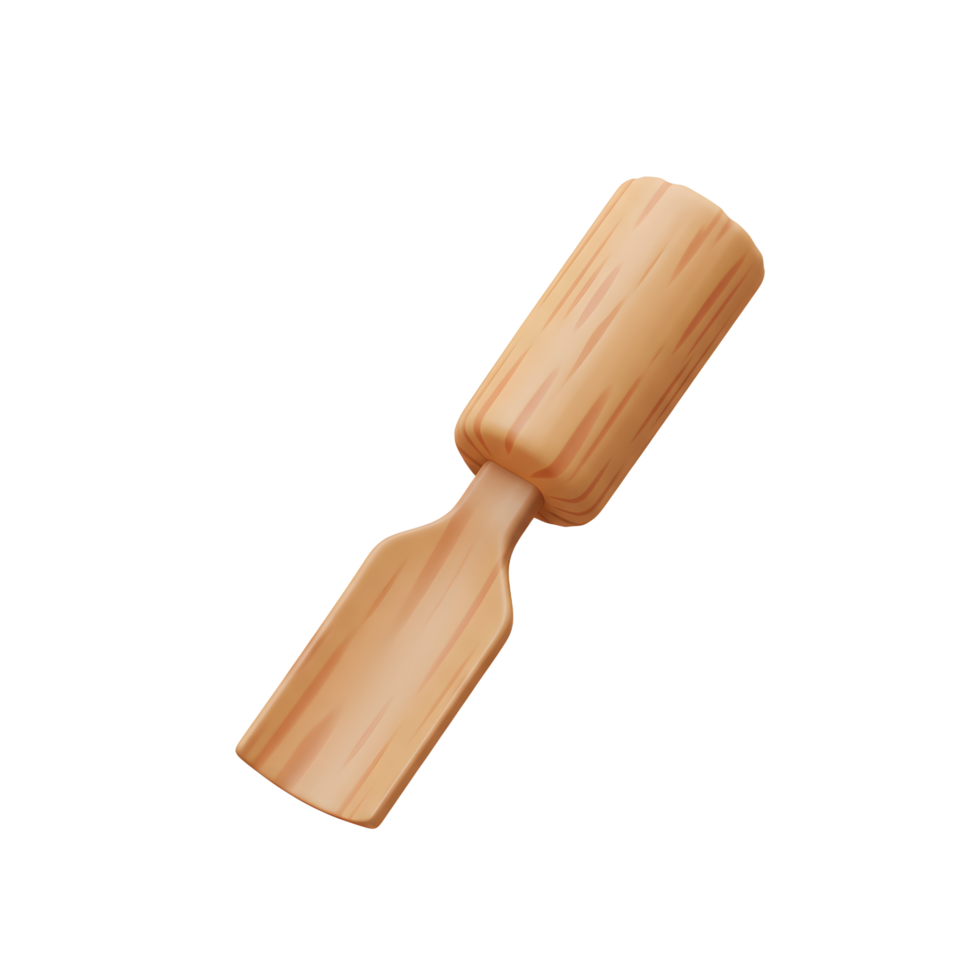 Wooden Scoop Simple Design Natural Wood Grain Texture Light Brown Color png