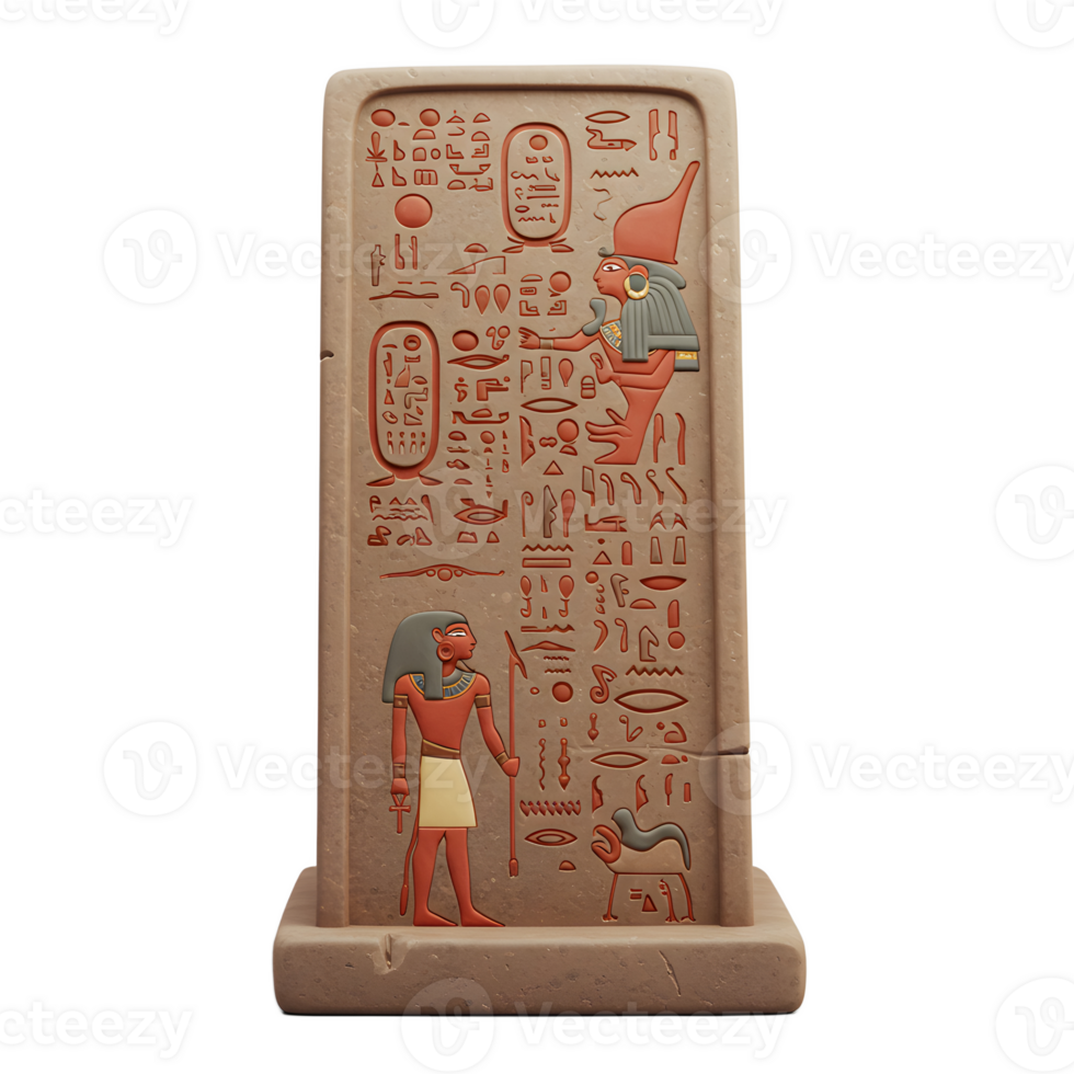 Ancient Egyptian Stele Carving Figures Hieroglyphs Stone Relief png