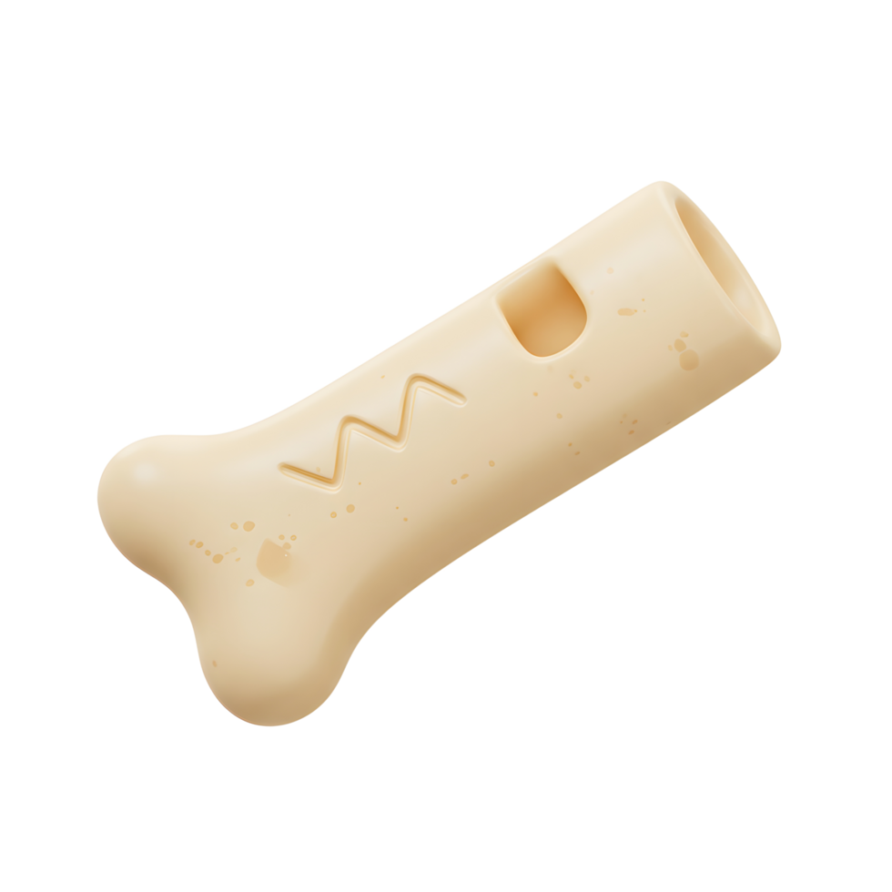 Creamy Bone Shaped Dog Whistle Toy Realistic Design png