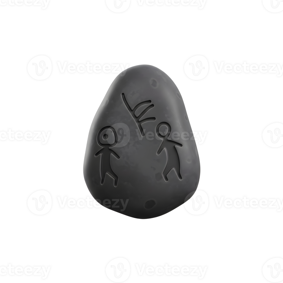 Gray Stone Carving Ancient Figures Simple Tribal Art png
