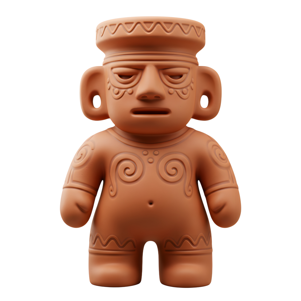 Terracotta Figurine Ancient Design Tribal Art Style png